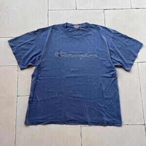 VTG 90s USA Made Champion Single Stitch Short Sleeve Cotton TShirt  Blue XL